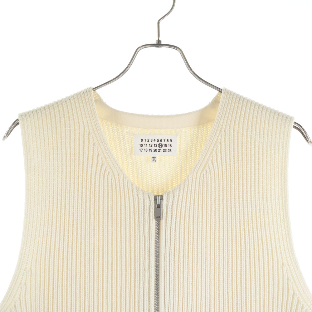 Maison Margiela(メゾンマルジェラ) 17SS ドライバーズニットベスト ジップアップ ホワイト S50GP0080