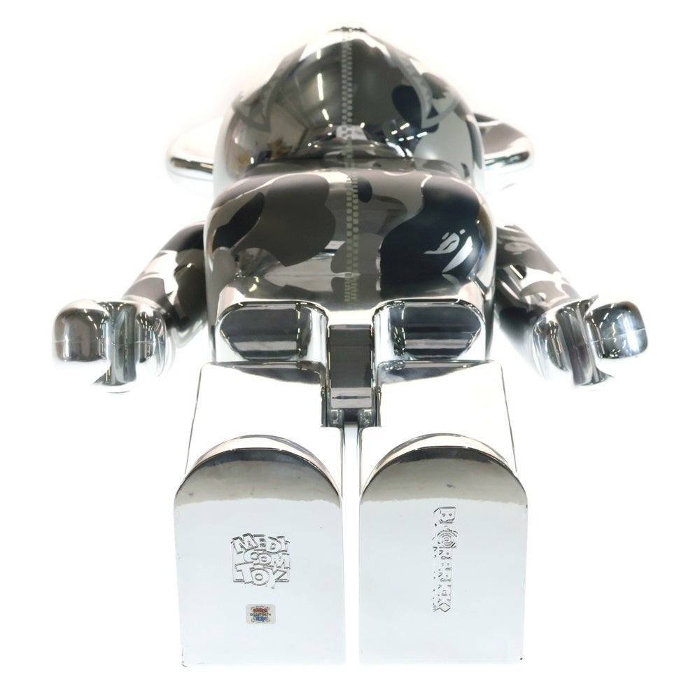 MEDICOM TOY(メディコムトイ) ×BAPE BE@RBRICK CAMO SHARK SILVER ベアブリック カモ シャーク 人形 シルバー