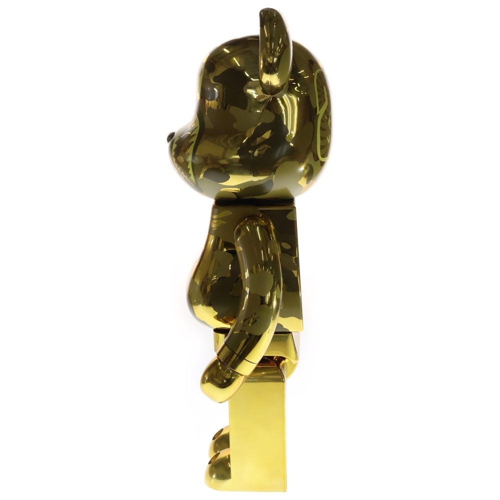MEDICOM TOY(メディコムトイ) ×BAPE BE@RBRICK CAMO SHARK GOLD ベアブリック カモ シャーク 人形 ゴールド 1000％