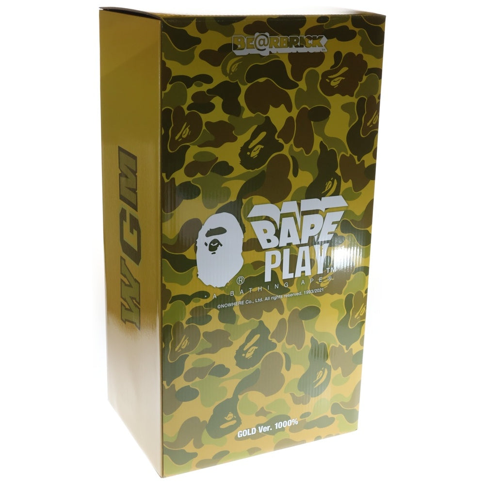 MEDICOM TOY(メディコムトイ) ×BAPE BE@RBRICK CAMO SHARK GOLD ベアブリック カモ シャーク 人形 ゴールド 1000％