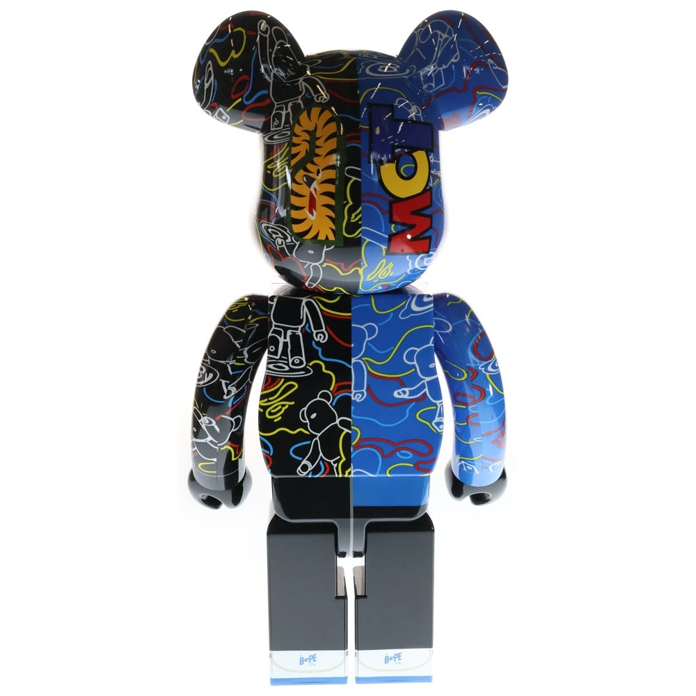 MEDICOM TOY(メディコムトイ) ×BAPE BE@RBRICK LINE CAMO SHARK ベアブリック ラインカモ シャーク 人形 ブラック/ブルー