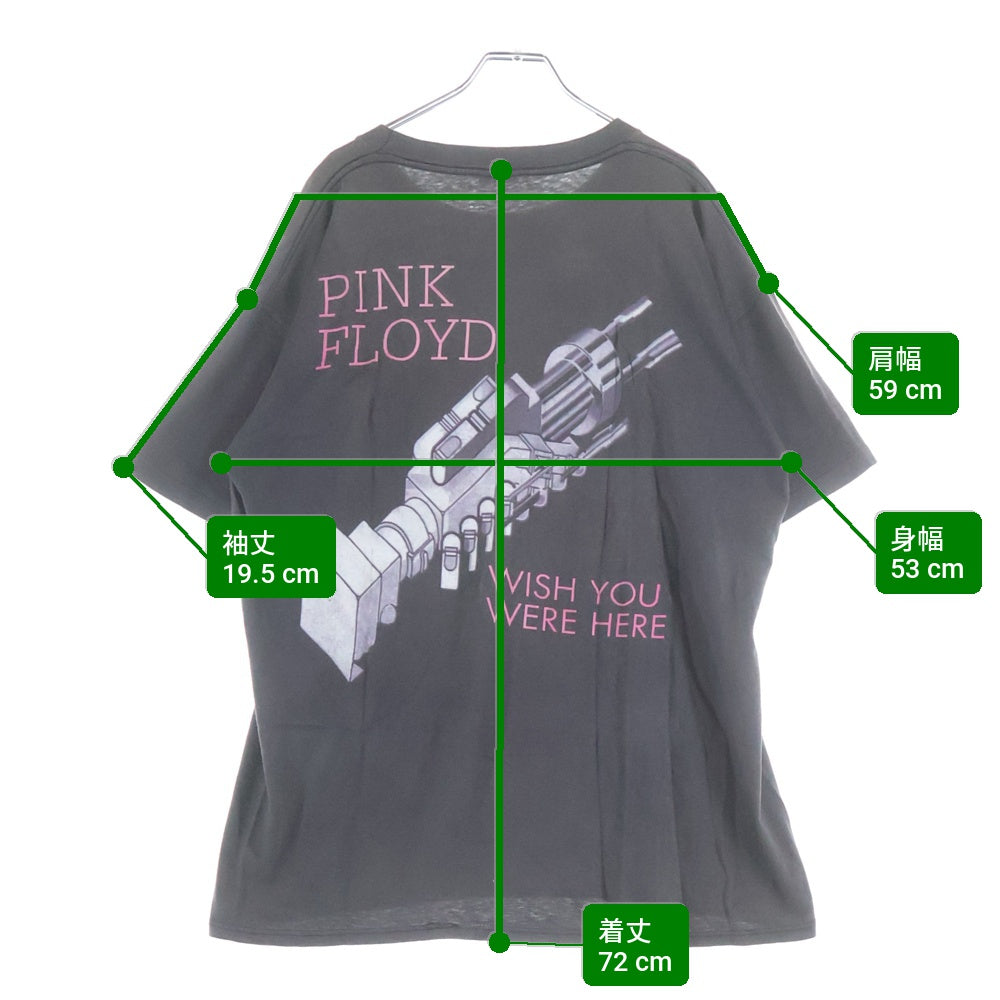 VINTAGE(ヴィンテージ) 90's PINK FLOYD WISH YOU WERE HERE ピンクフロイド 両面プリントロゴ 半袖Tシャツ カットソー ブラック