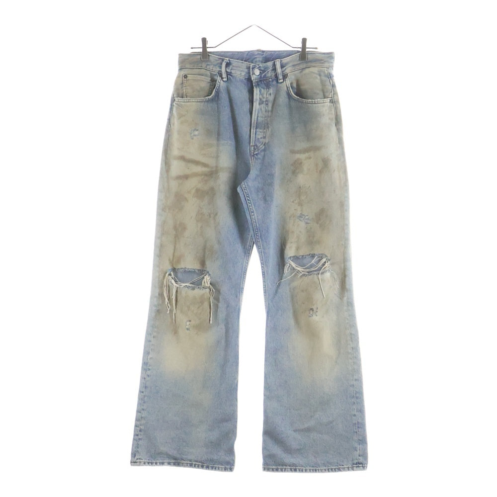 Acne Studios(アクネ ストゥディオズ) 2021M PENICILLIN ペニシリン ダメージデザイン ルーズフィット ボタンフライ デニムパンツ ジーンズ インディゴ B00403