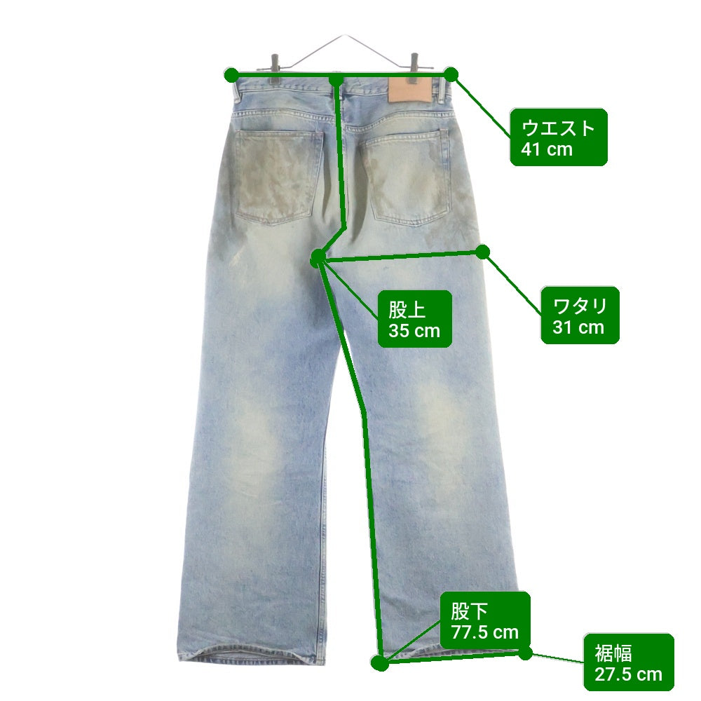 Acne Studios(アクネ ストゥディオズ) 2021M PENICILLIN ペニシリン ダメージデザイン ルーズフィット ボタンフライ デニムパンツ ジーンズ インディゴ B00403