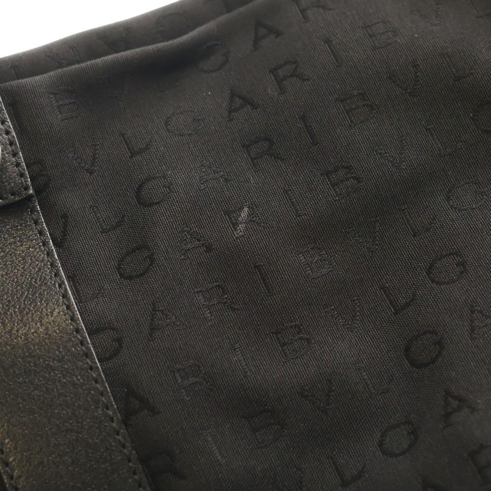 BVLGARI(ブルガリ) ロゴマニア 総柄 トートバッグ キャンパス ブラック