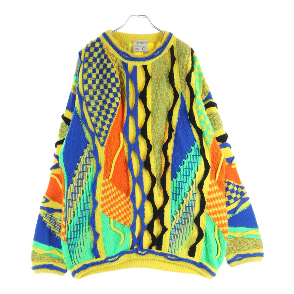COOGI(クージー) 3D DESIGN KNIT SWEATER ケーブル コットン 長袖ニットセーター マルチカラー