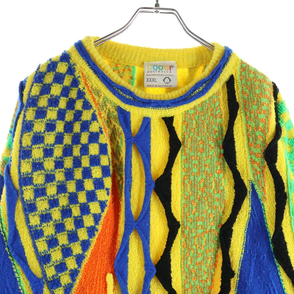 COOGI(クージー) 3D DESIGN KNIT SWEATER ケーブル コットン 長袖ニットセーター マルチカラー