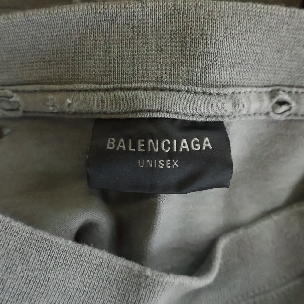 BALENCIAGA(バレンシアガ) 25SS HUMAN BEING ヒューマンビーイング ダメージ加工Tシャツ 半袖カットソー グレー 824285 TSVV1