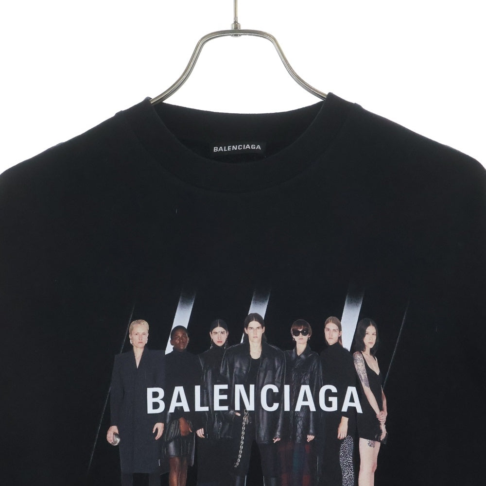 BALENCIAGA(バレンシアガ) 20SS REAL BALENCIAGA T-SHIRTH リアルバレンシアガ フロントプリント半袖Tシャツ カットソー ブラック 612966 TIVA1
