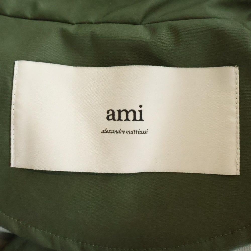ami paris(アミパリス) BUTTONED JACKET ボタンジャケット ロゴコーチジャケット グリーン UJK252.PA0028