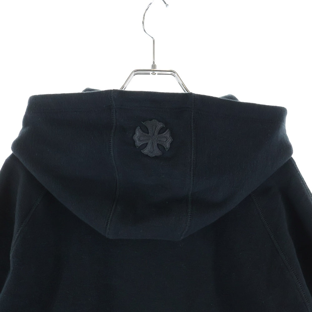 CHROME HEARTS(クロムハーツ) Y NOT ワイノット ロゴ刺繍 CHプラスレザーパッチ プルオーバーパーカー フーディー ブラック