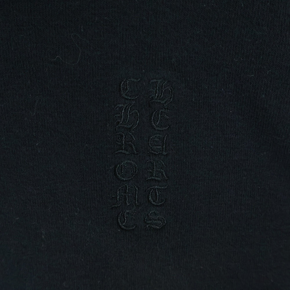 CHROME HEARTS(クロムハーツ) Y NOT ワイノット ロゴ刺繍 CHプラスレザーパッチ プルオーバーパーカー フーディー ブラック