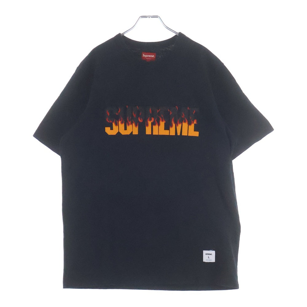 SUPREME(シュプリーム) 19AW Flame Logo Tee フレイムロゴ 半袖Tシャツ カットソー ブラック