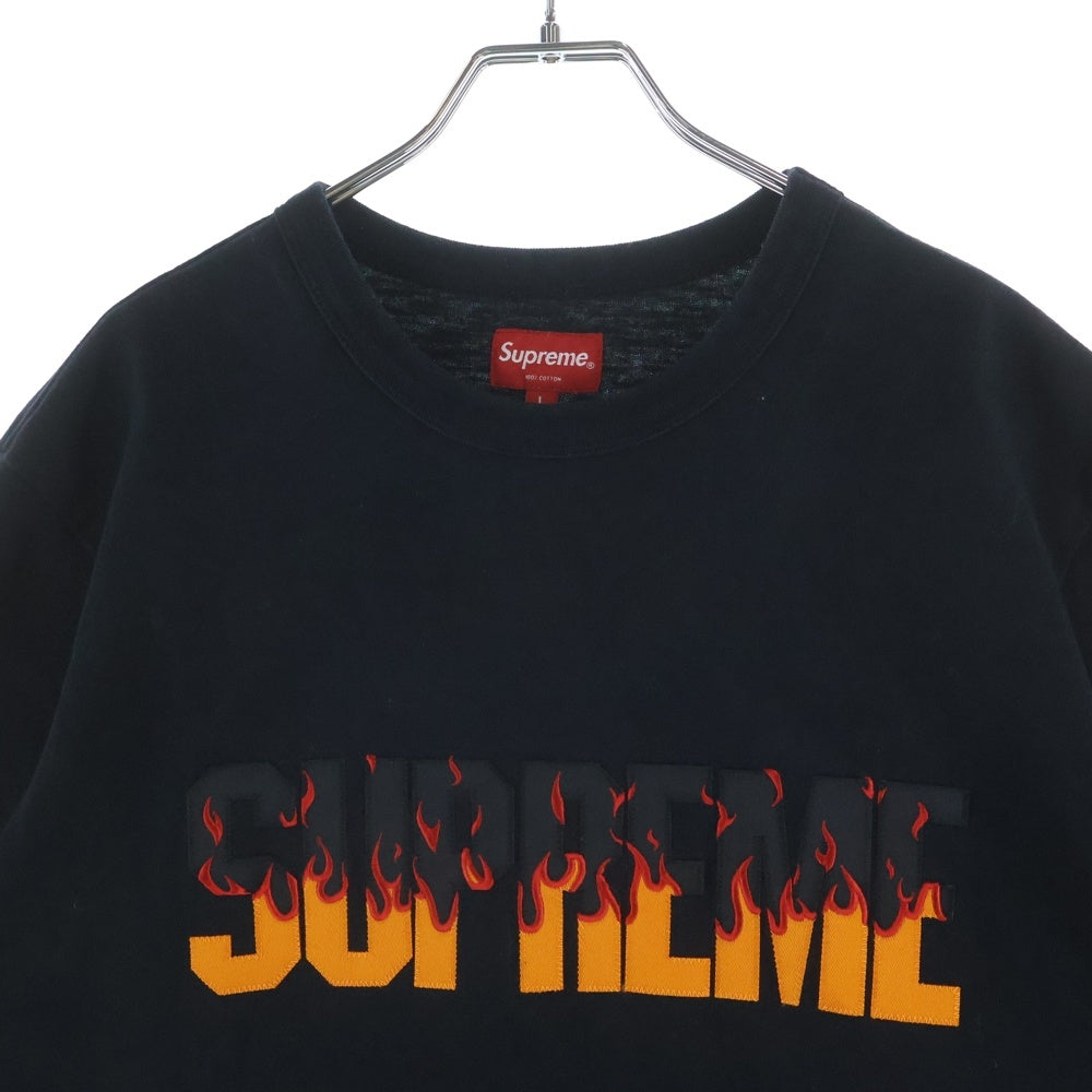 SUPREME(シュプリーム) 19AW Flame Logo Tee フレイムロゴ 半袖Tシャツ カットソー ブラック