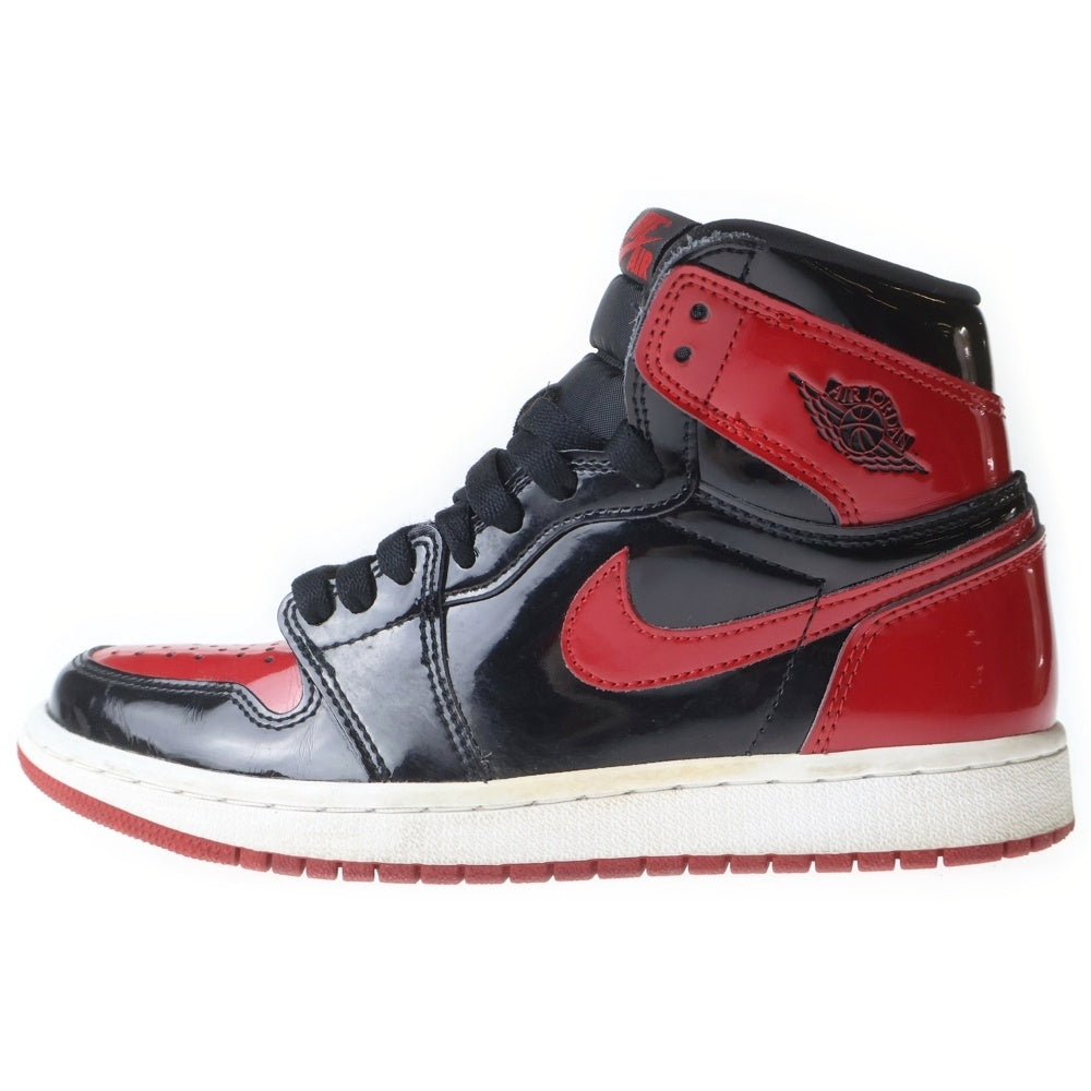 NIKE(ナイキ) AIR JORDAN 1 RETRO HIGH OG BRED PATENT 555088-063 エアジョーダン1 レトロ ブレッド パテント ハイカットスニーカー レッド/ブラック US6/24cm レディース