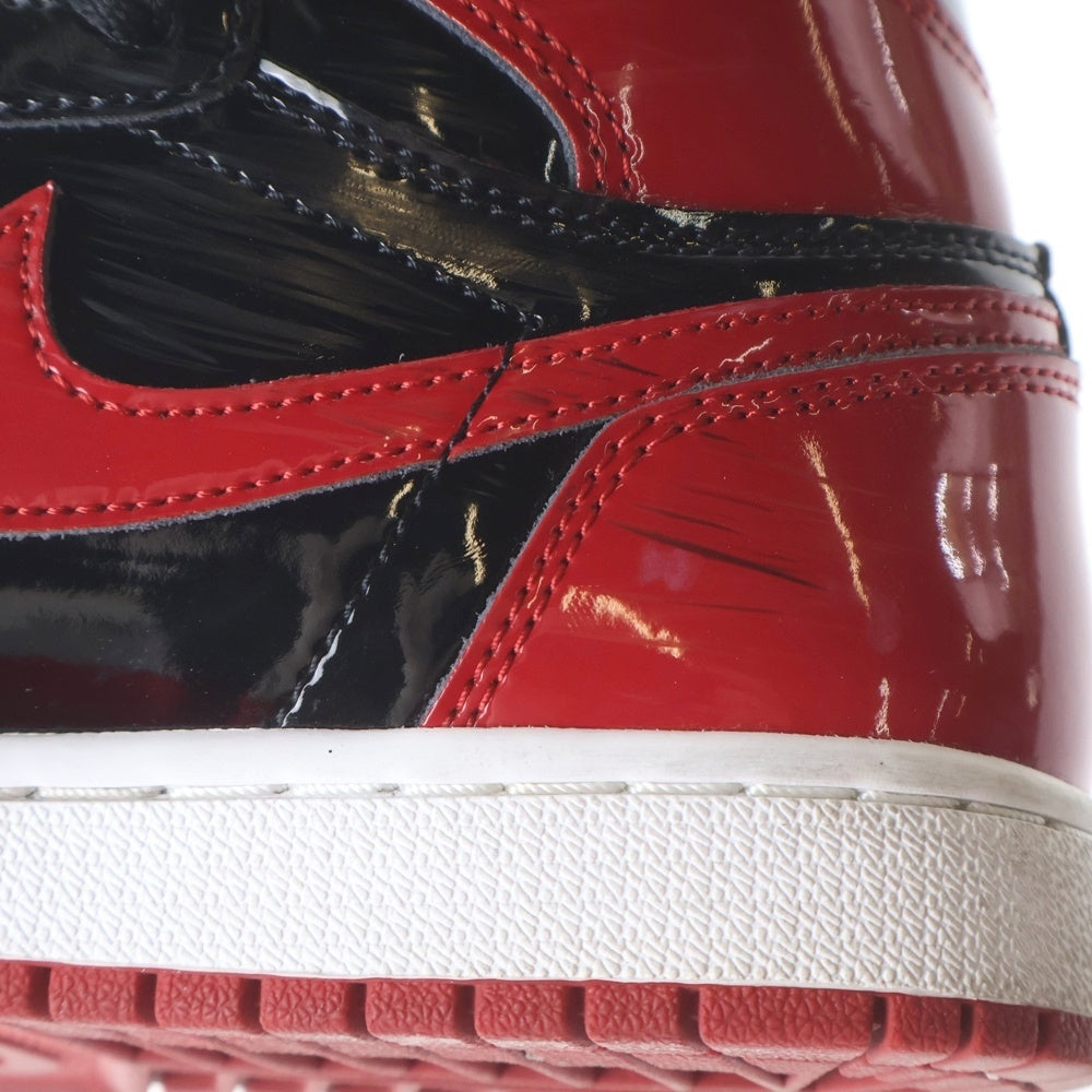 NIKE(ナイキ) AIR JORDAN 1 RETRO HIGH OG BRED PATENT 555088-063 エアジョーダン1 レトロ ブレッド パテント ハイカットスニーカー レッド/ブラック US6/24cm レディース