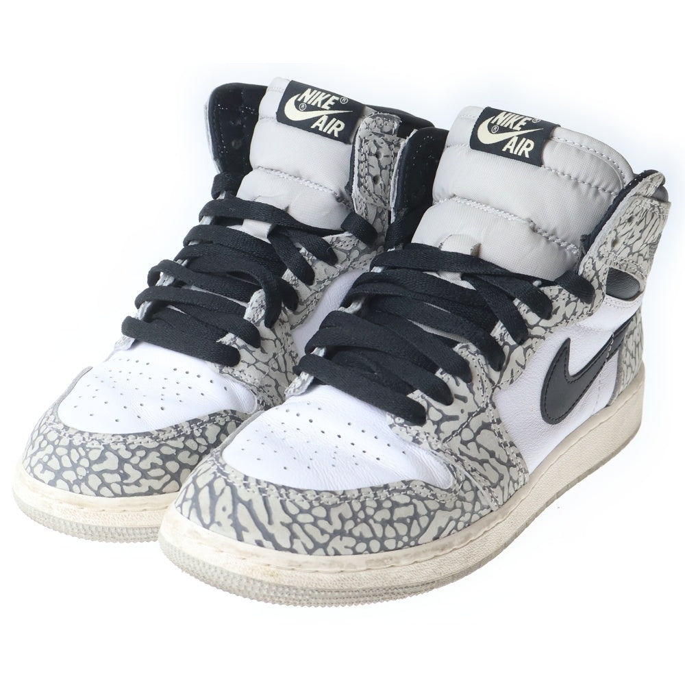 NIKE(ナイキ) AIR JORDAN 1 RETRO HIGH OG GS TECH GREY FD1437-052 エアジョーダン1 ハイカットスニーカー ブラック/ホワイト US6/24cm レディース