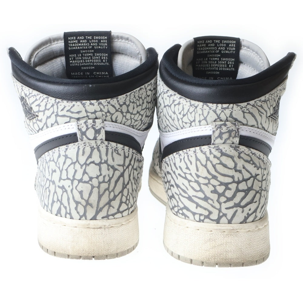 NIKE(ナイキ) AIR JORDAN 1 RETRO HIGH OG GS TECH GREY FD1437-052 エアジョーダン1 ハイカットスニーカー ブラック/ホワイト US6/24cm レディース