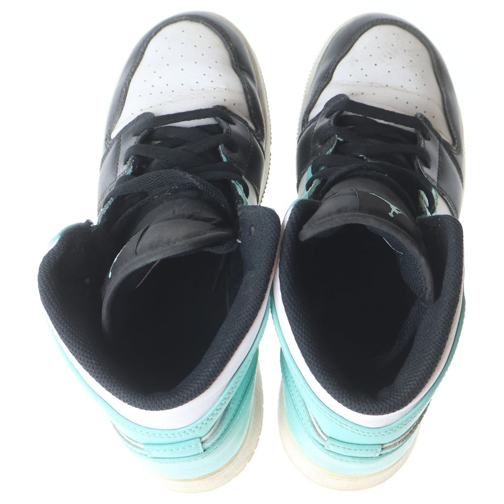 NIKE(ナイキ) AIR JORDAN 1 MID GS TROPICAL TWIST 554725‐132 エアジョーダン1 ミッドカットスニーカー ブラック/ブルー US6Y/24cm レディース