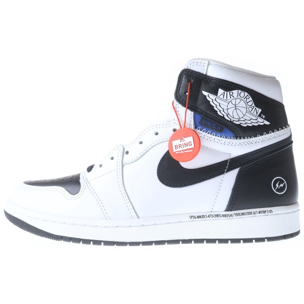 NIKE(ナイキ) ×fragment design AIR JORDAN 1 HIGH RETRO OG エアジョーダン1 レトロ ハイ オージースニーカー US10.5/28.5cm ホワイト/ブラックII7282-100