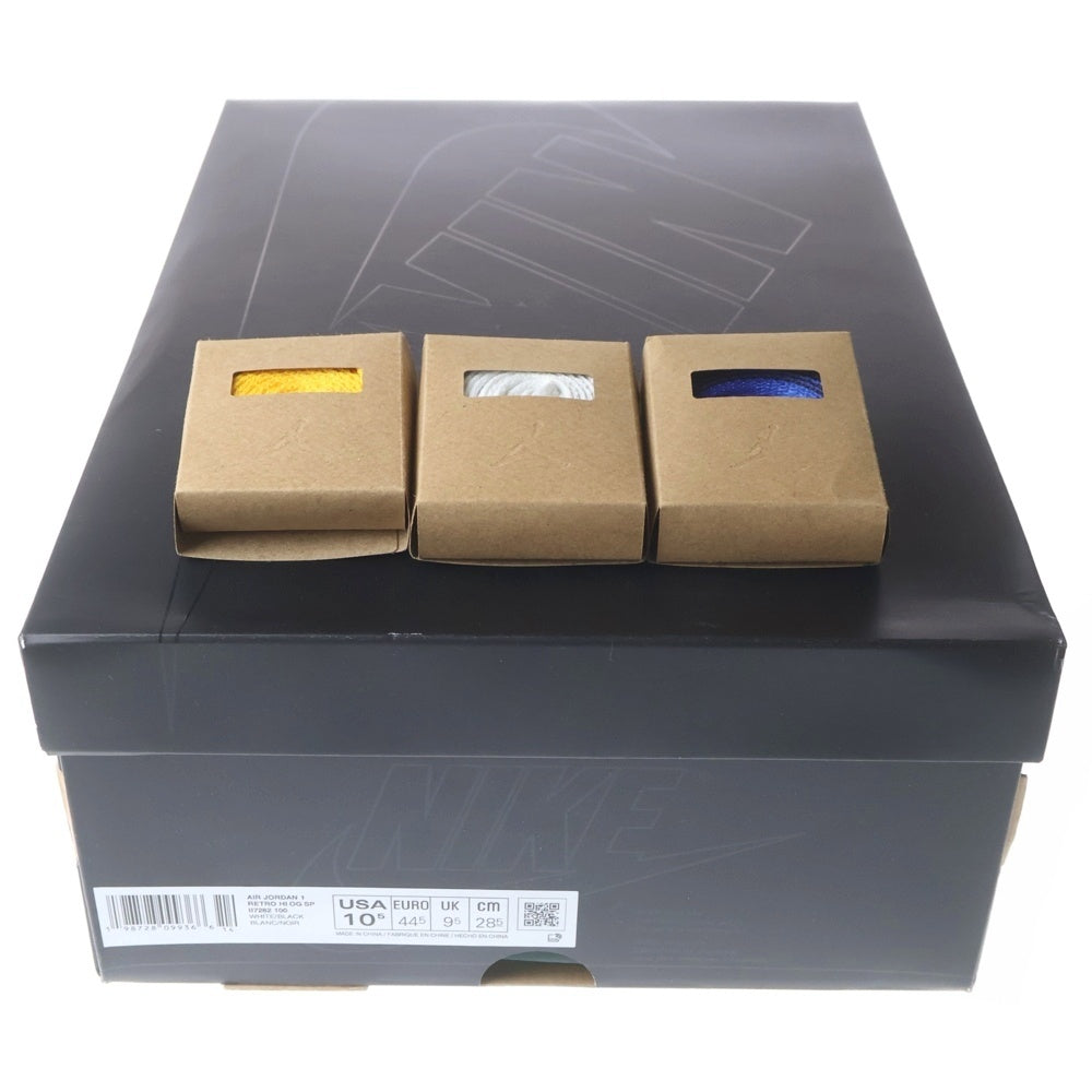 NIKE(ナイキ) ×fragment design AIR JORDAN 1 HIGH RETRO OG エアジョーダン1 レトロ ハイ オージースニーカー US10.5/28.5cm ホワイト/ブラックII7282-100