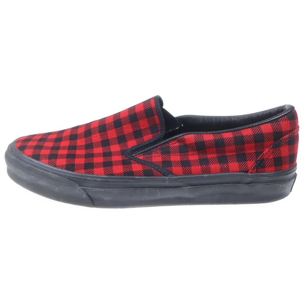 NUMBER (N)INE(ナンバーナイン) Slip-on エミリー期 バッファローチェック柄スリッポン ローカットスニーカー シューズ ブラック/レッド