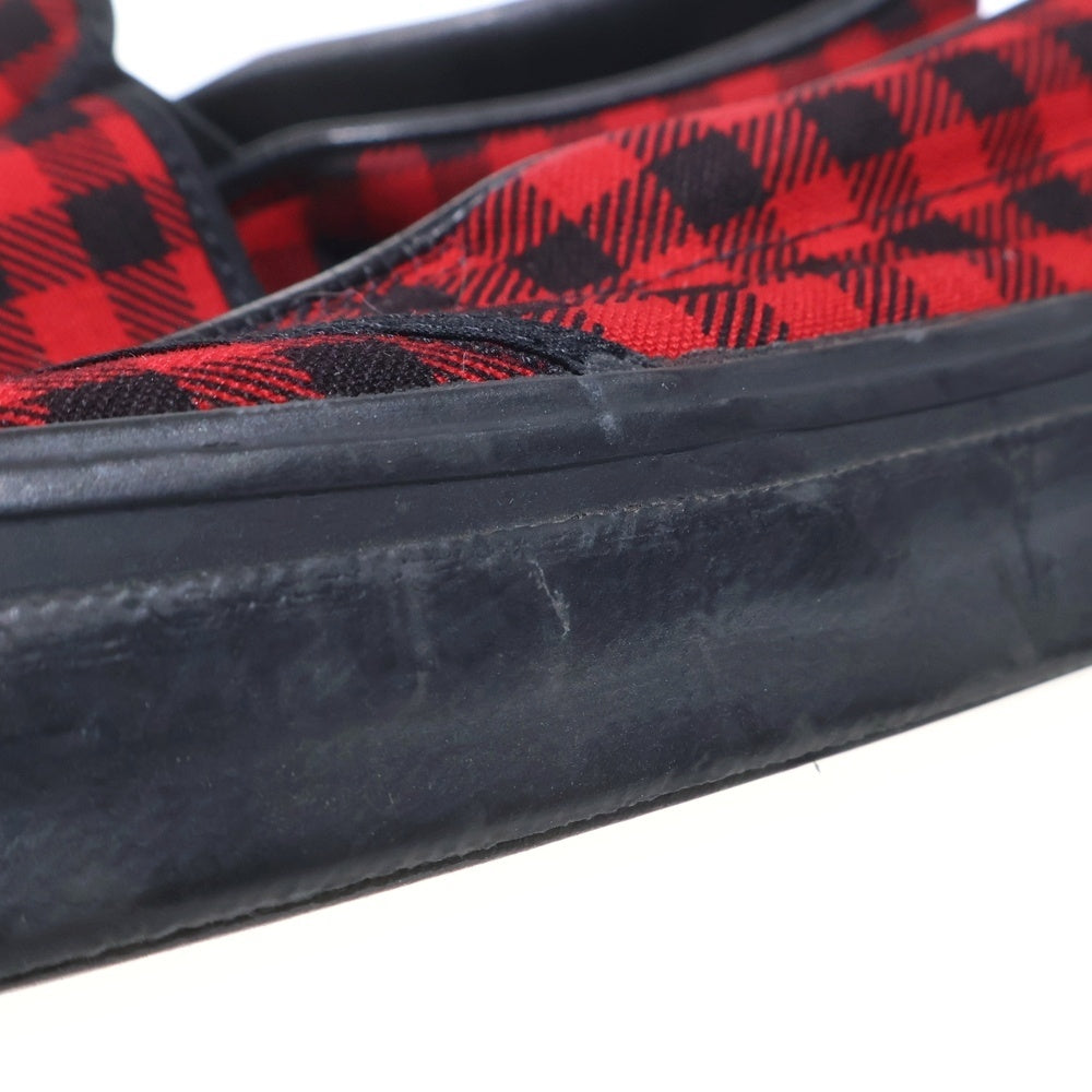 NUMBER (N)INE(ナンバーナイン) Slip-on エミリー期 バッファローチェック柄スリッポン ローカットスニーカー シューズ ブラック/レッド