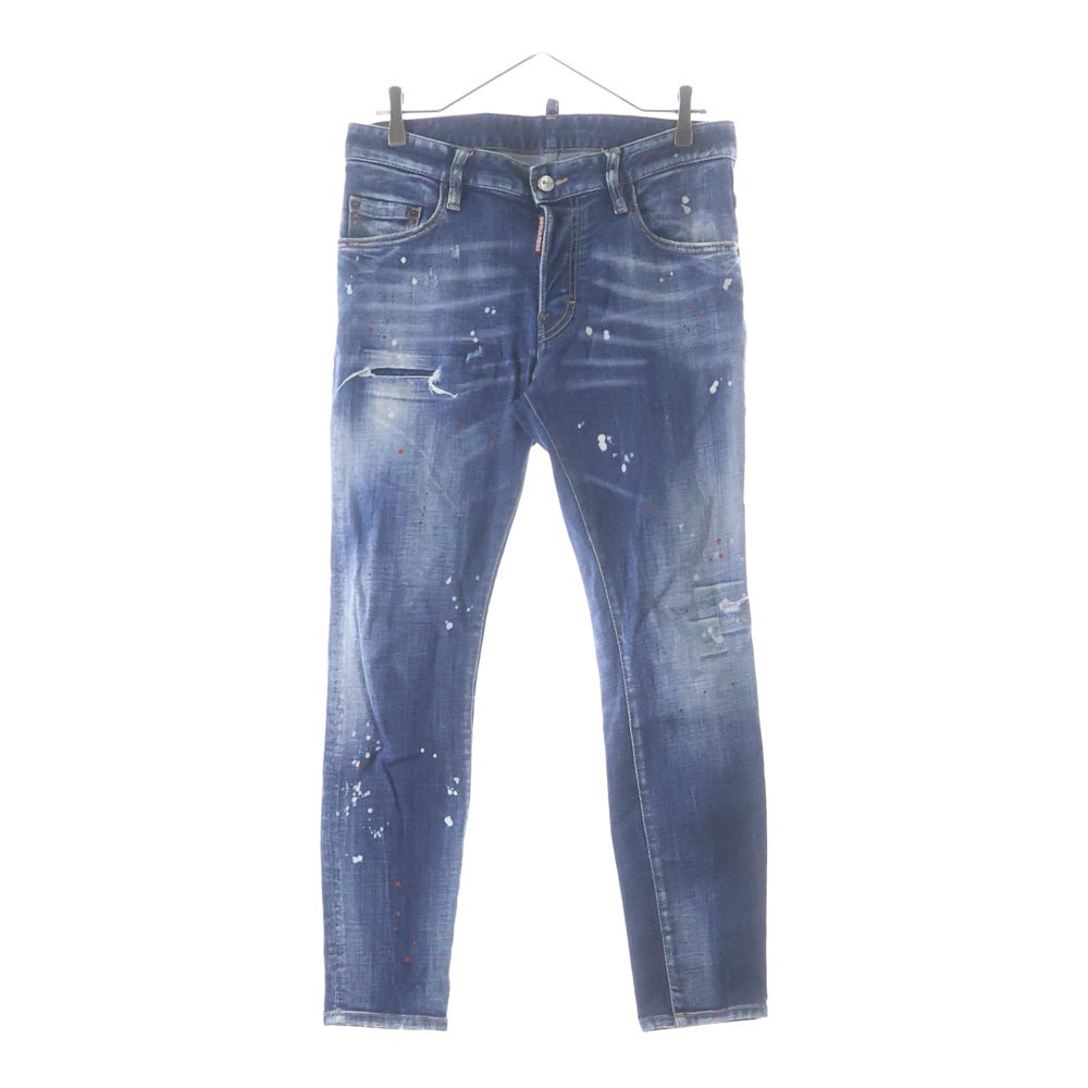 DSQUARED2(ディースクエアード) Medium Easy Wash Super Twinky Jeans ダメージ加工 ウォッシュ スキニー デニム パンツ インディゴ S74LB1661 S30664
