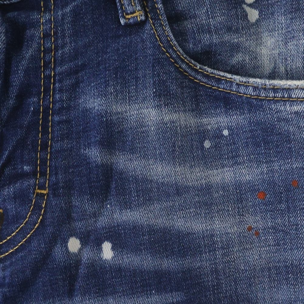 DSQUARED2(ディースクエアード) Medium Easy Wash Super Twinky Jeans ダメージ加工 ウォッシュ スキニー デニム パンツ インディゴ S74LB1661 S30664