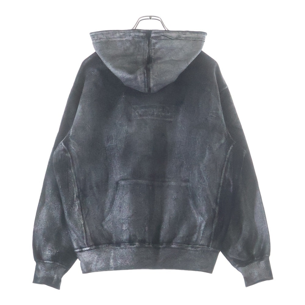 SUPREME(シュプリーム) 24SS ×MM6 Maison Margiela Foil Box Logo Hooded Sweatshirt エムエムシックスメゾンマルジェラ ボックスロゴ スウェット プルオーバーパーカー ブラック