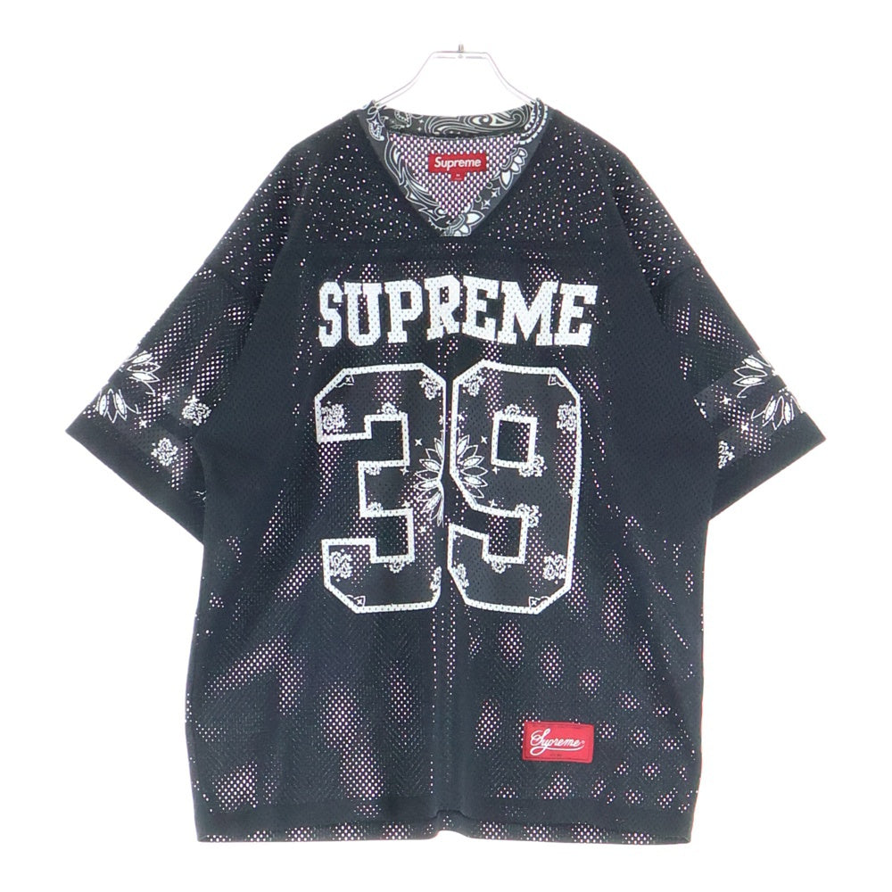 SUPREME(シュプリーム) 25SS Bandana Football Jersey バンダナ フットボール ジャージ メッシュ 半袖Tシャツ ブラック