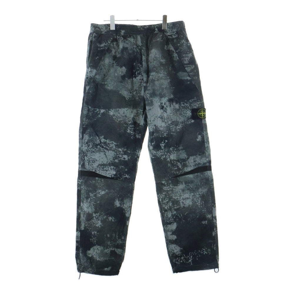 STONE ISLAND(ストーンアイランド) 24SS CAMOUFLAGE NYLON PANTS ロゴパッチ ガーメントダイ カモフラージュナイロンパンツ グレー 8015662E1