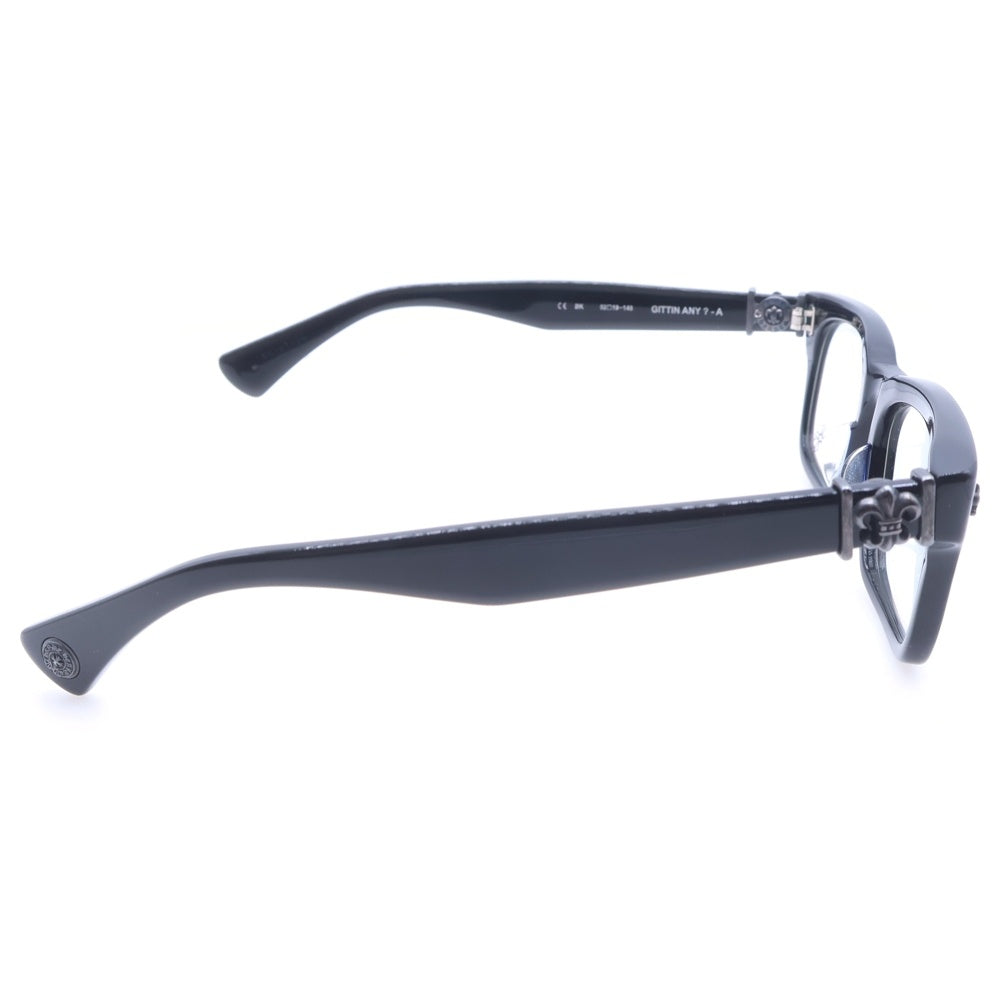 CHROME HEARTS(クロムハーツ) GITTIN ANY?-A BSフレアテンプル スクエアフレームアイウェア 眼鏡 ブラック