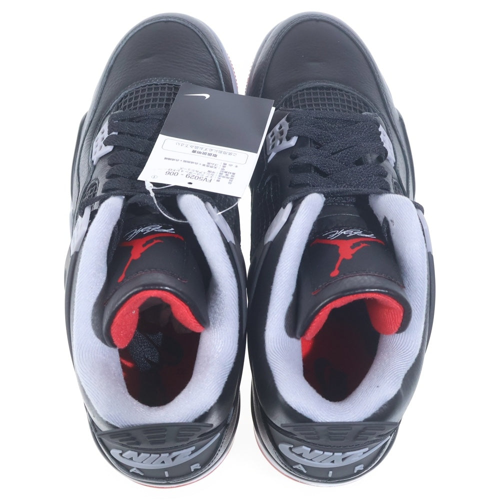 NIKE(ナイキ) AIR JORDAN 4 RETRO BRED REIMAGINED FV5029-006 エアジョーダン レトロ ブレッドリイマジンド ハイカットスニーカー ブラック/レッド US11/29cm
