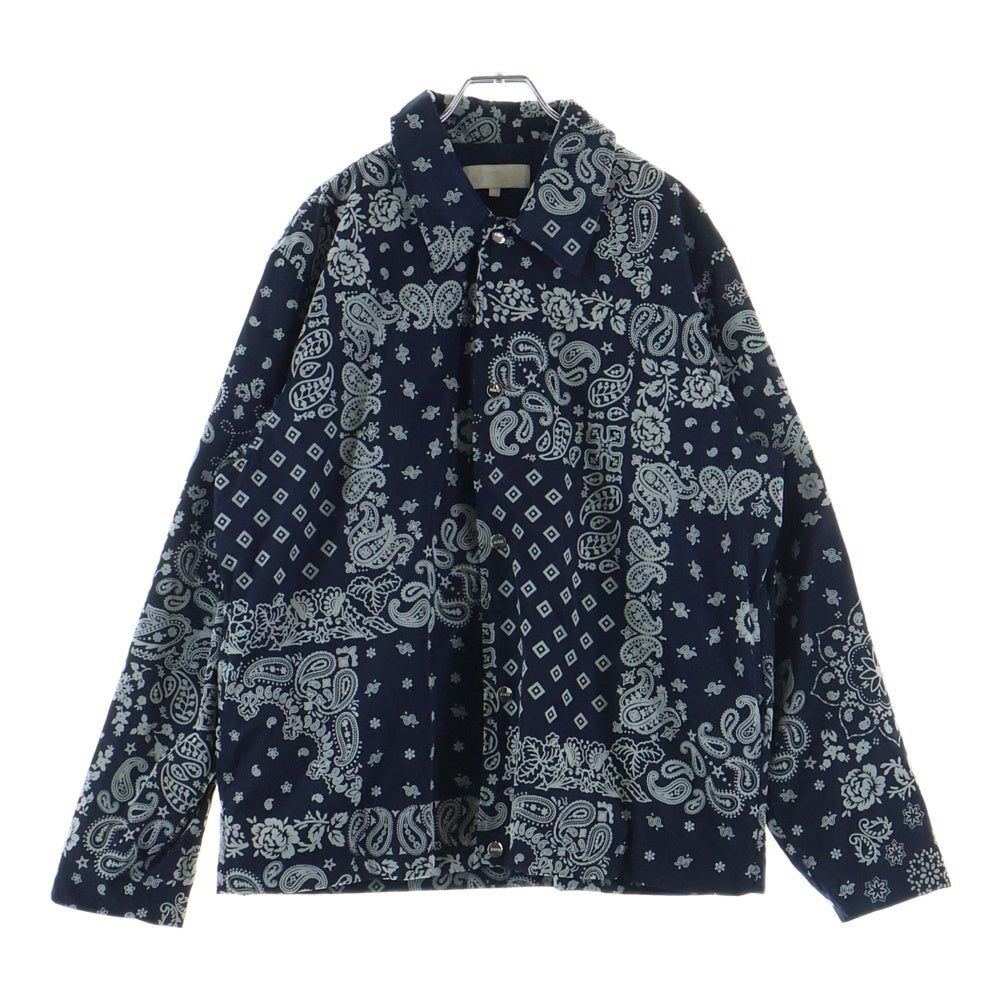 KITH(キス) 24AW Flocked Deconstructed Bandana Coaches Jacket フロック加工デコンストラクトバンダナコーチジャケット ネイビー KHM010370