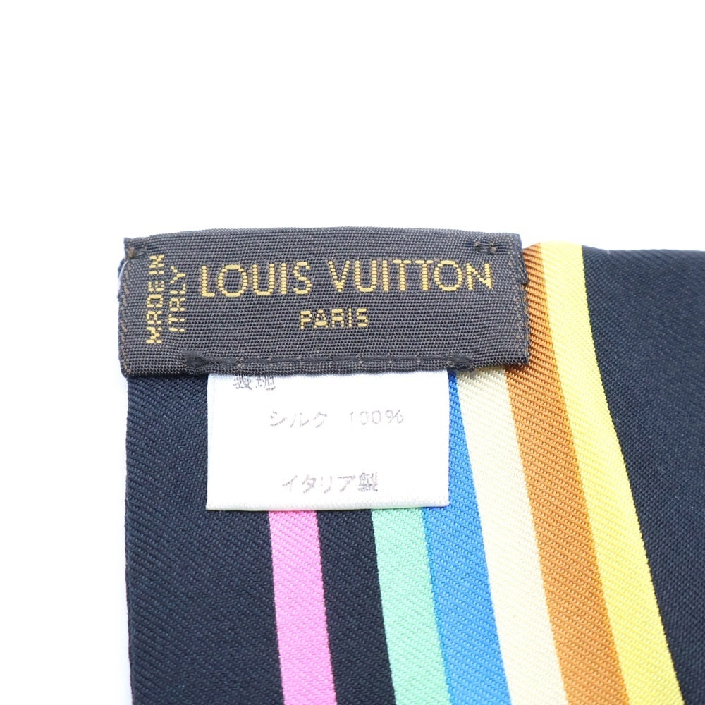 LOUIS VUITTON(ルイヴィトン) モノグラム マルチカラー バンドー ツイリー シルクスカーフ ブラック M71992 レディース