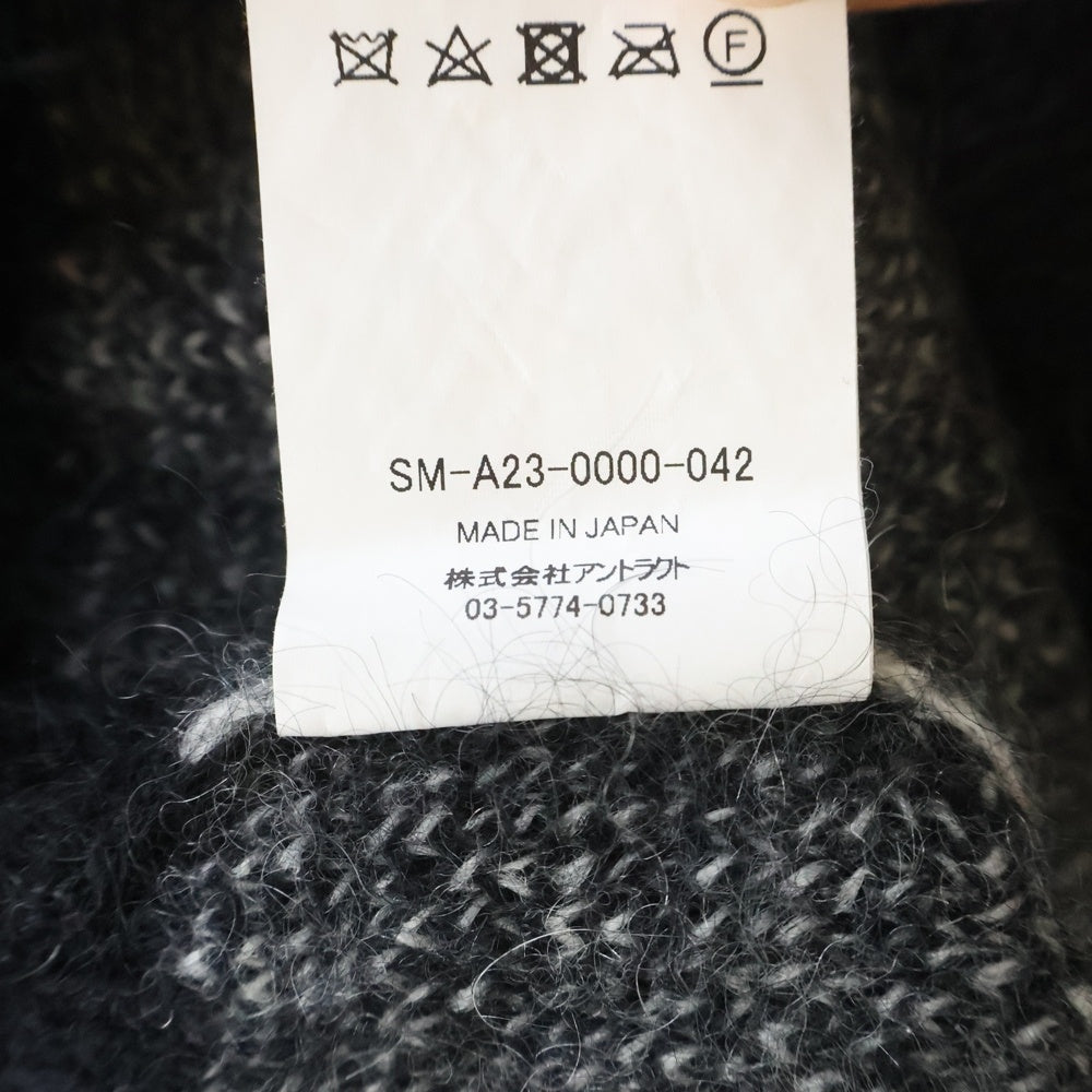 SAINT MICHAEL(セントマイケル) 23AW CREW NECK KNIT フロントロゴ モヘアニット セーター ブラック SM-A23-0000-042