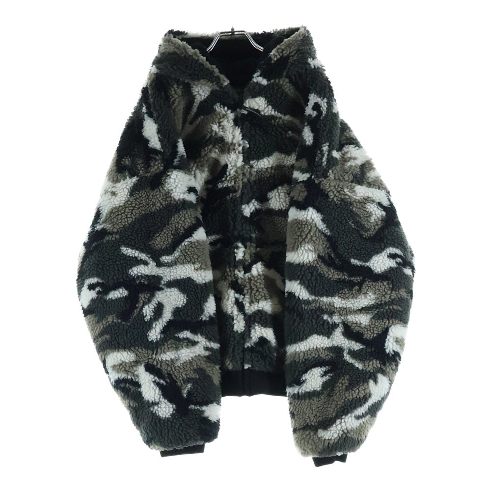 BALENCIAGA(バレンシアガ) Ski Zip-Up Hooded Teddy Jacket スキージップアップ フーディー テディジャケット グレー/カーキ/ホワイト 809469 TPQ11