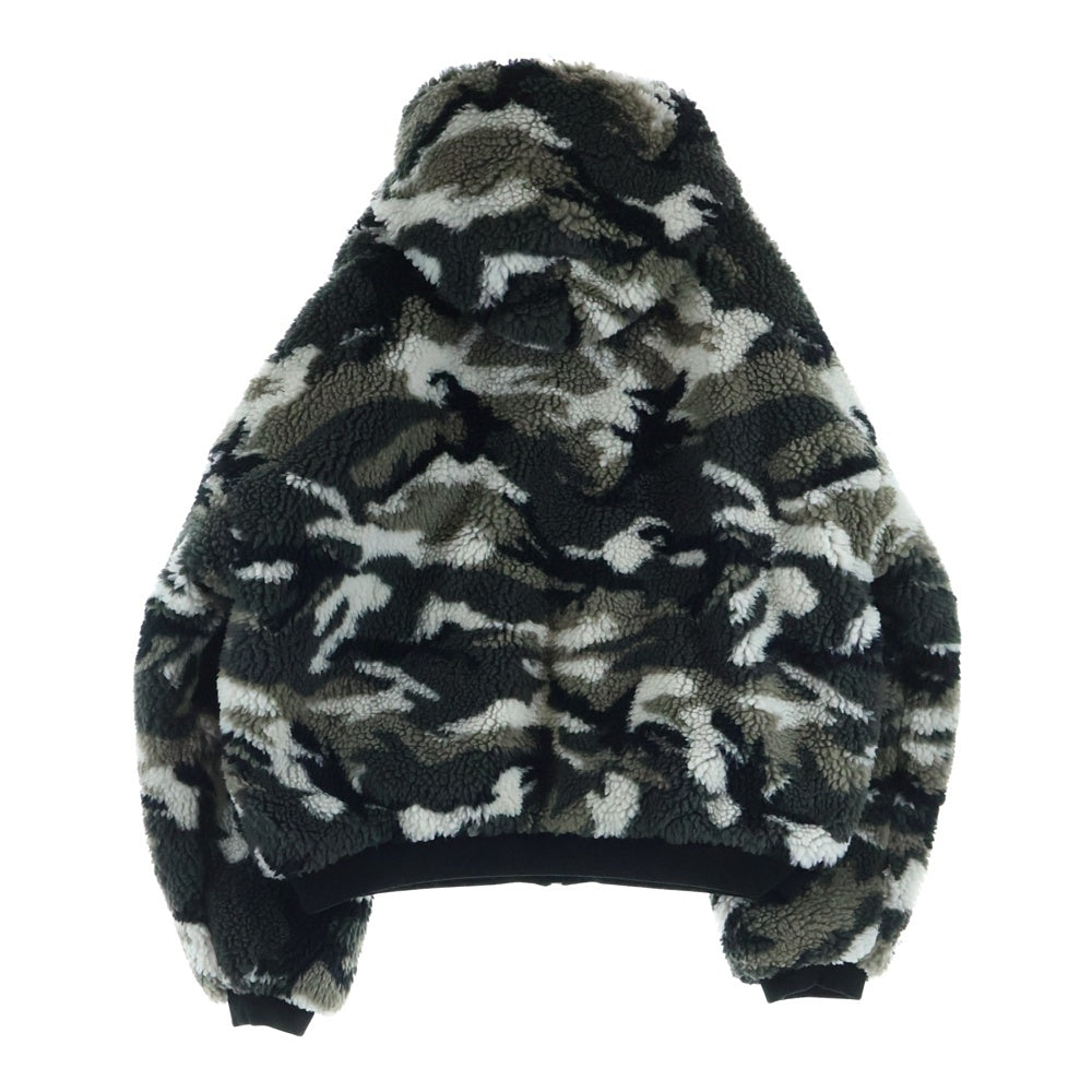 BALENCIAGA(バレンシアガ) Ski Zip-Up Hooded Teddy Jacket スキージップアップ フーディー テディジャケット グレー/カーキ/ホワイト 809469 TPQ11