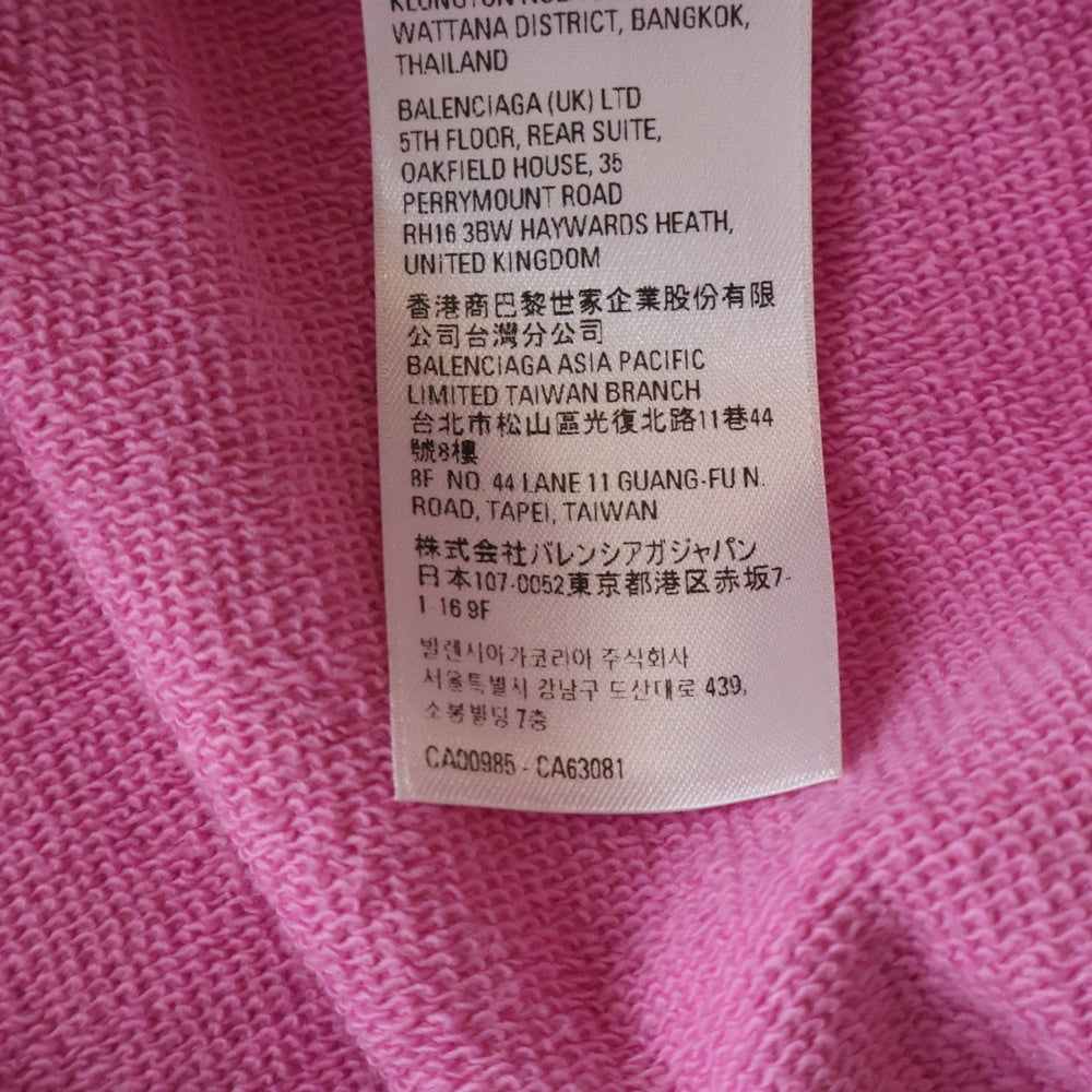 BALENCIAGA(バレンシアガ) 23SS Hand Drawn BB Icon Hoodie ハンドドローンBBアイコンフーディー プルオーバーパーカー ピンク 620947 TNVQ1