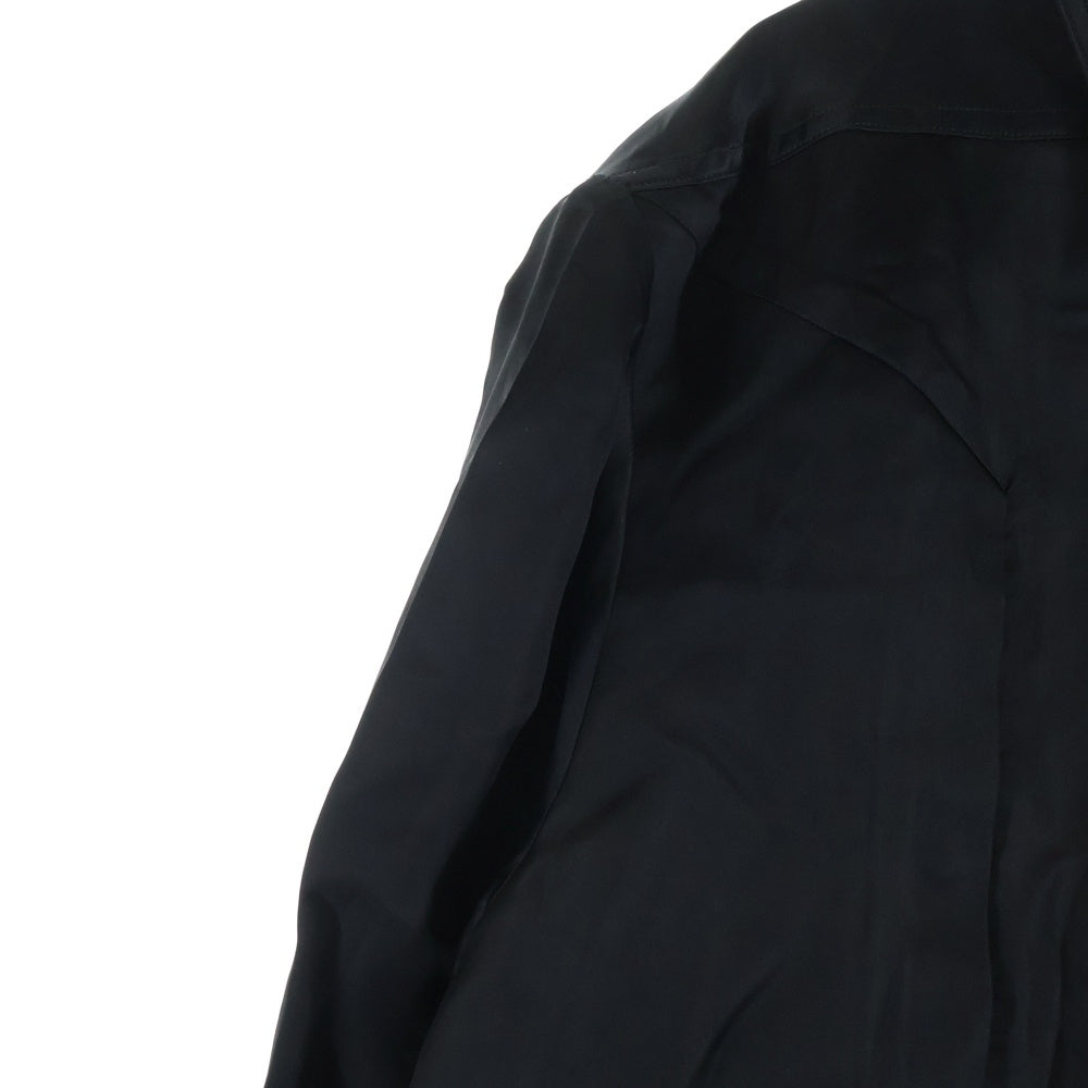 Rick Owens(リックオウエンス) FOGPOCKET OUTERSHIRT 長袖シャツ キュプラ ブラック RU02E1237-HSCH