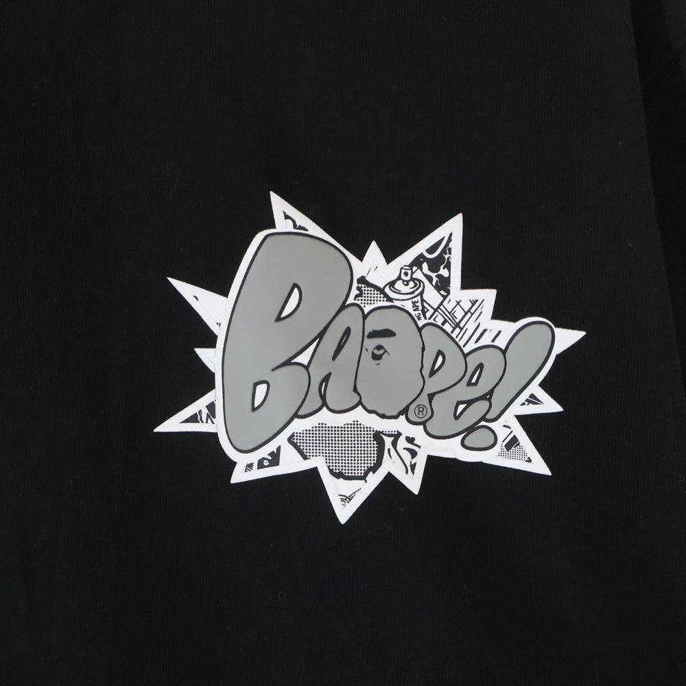 A BATHING APE(アベイシングエイプ) Graffiti Bape Relaxed Fit Tee グラフィティーベイプ リラックスフィット 半袖Tシャツ カットソー ブラック 001TEK301340M