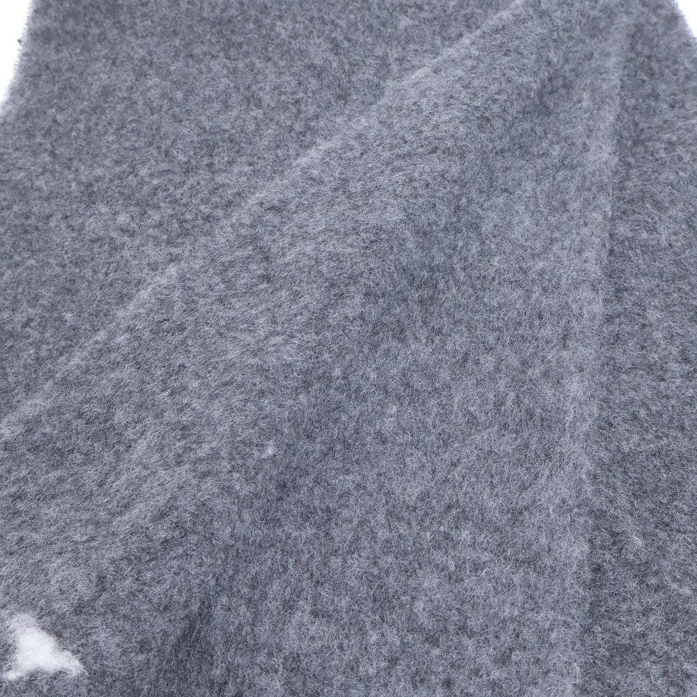 AMI Alexandre Mattiussi(アミアレクサンドルマテュッシ) ADC OVERSIZE SCARF ストール フリンジ アルパカ ハートロゴ マフラー グレー USF422.AW0054 レディース