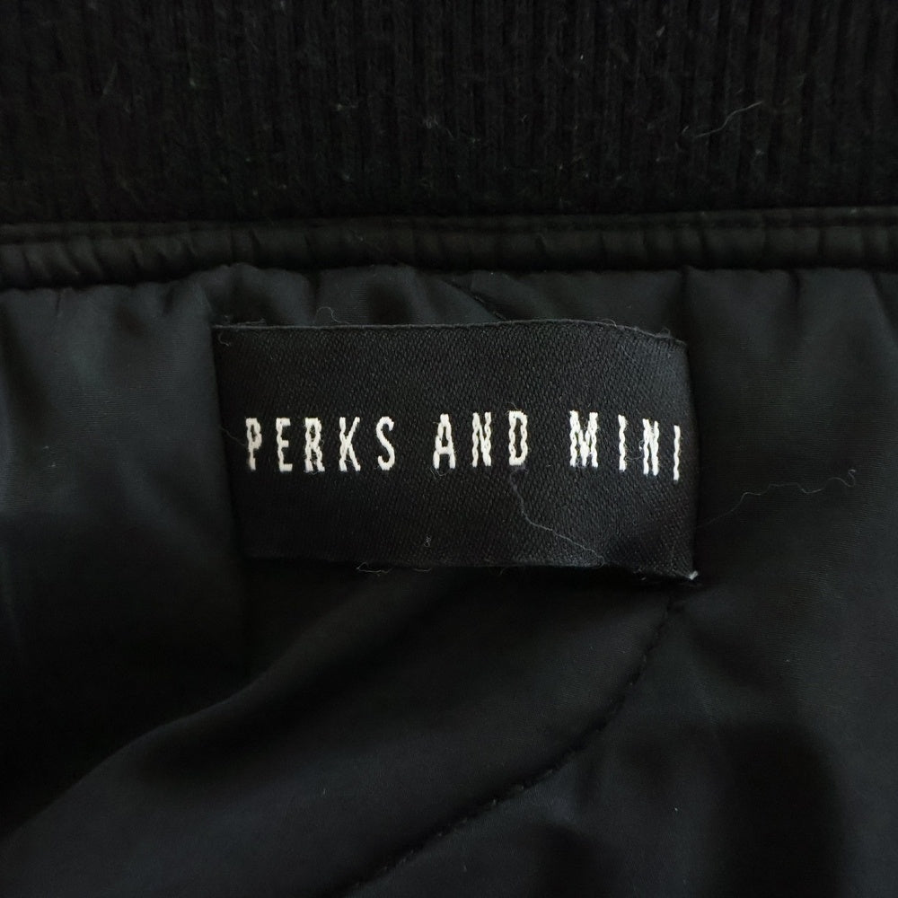 PERKS AND MINI/P.A.M(パークスアンドミニ/パム) HARD SYNTH EMBRO MA1 ハードシンセエンブロMA1 ジップアップブルゾン ボンバージャケット ブラック 39035