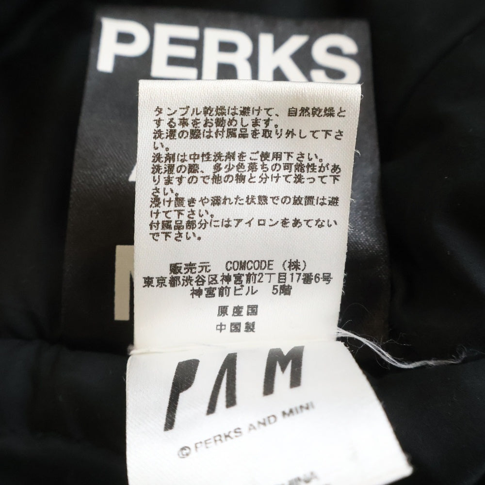 PERKS AND MINI/P.A.M(パークスアンドミニ/パム) HARD SYNTH EMBRO MA1 ハードシンセエンブロMA1 ジップアップブルゾン ボンバージャケット ブラック 39035