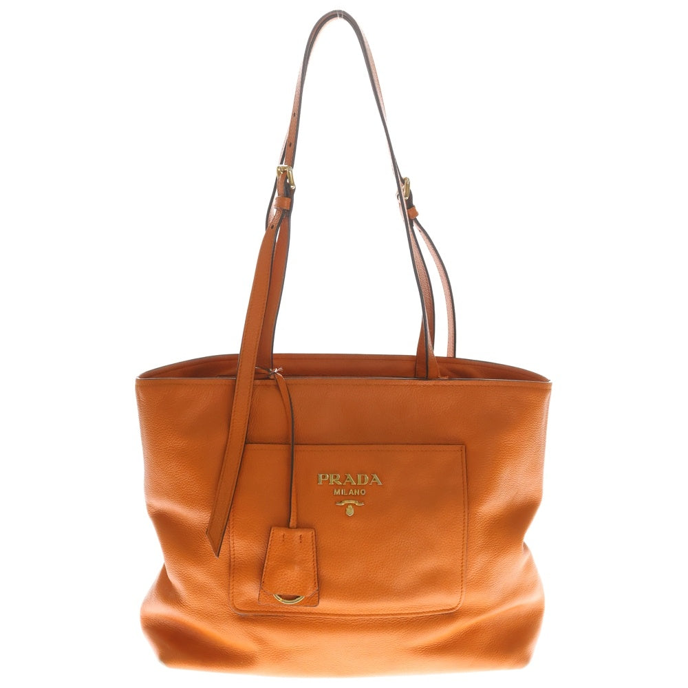 PRADA(プラダ) レザー トートバッグ オレンジ
