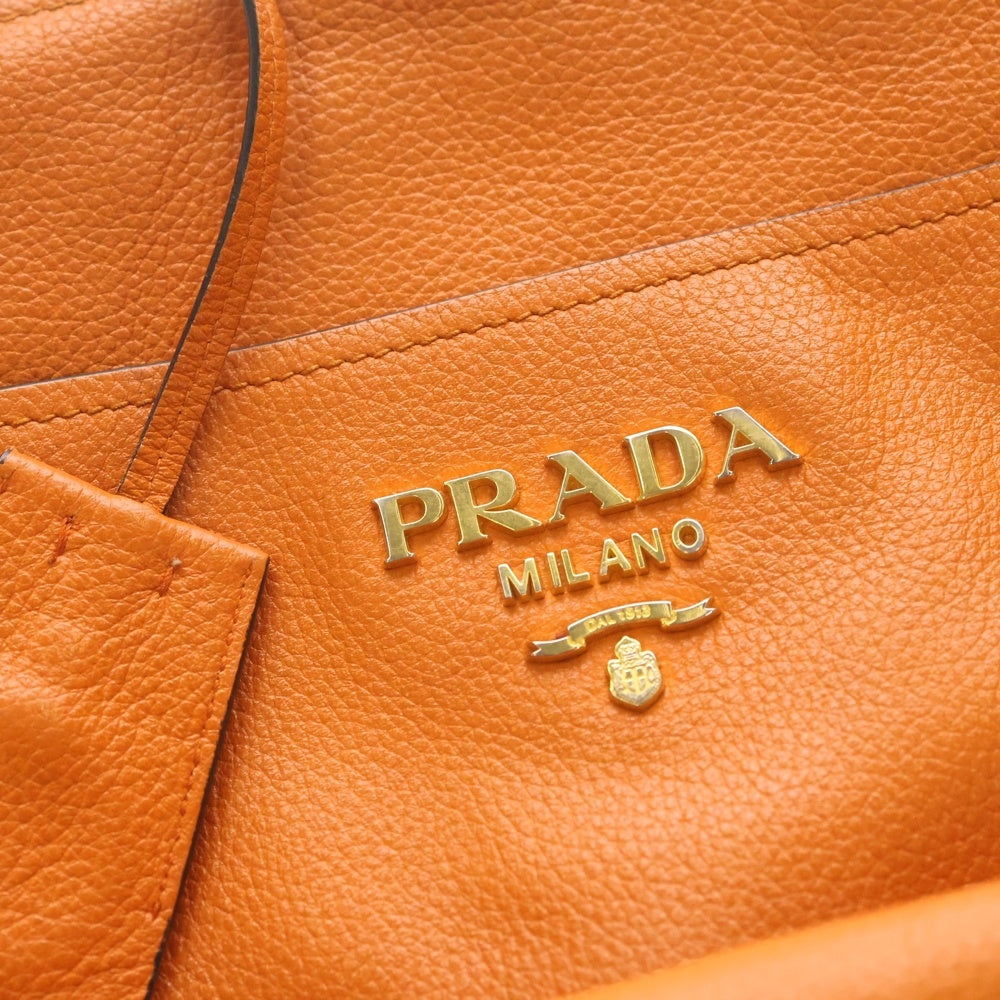トートバッグ プラダ レザー PRADA オレンジ ナイロン PRADA(プラダ