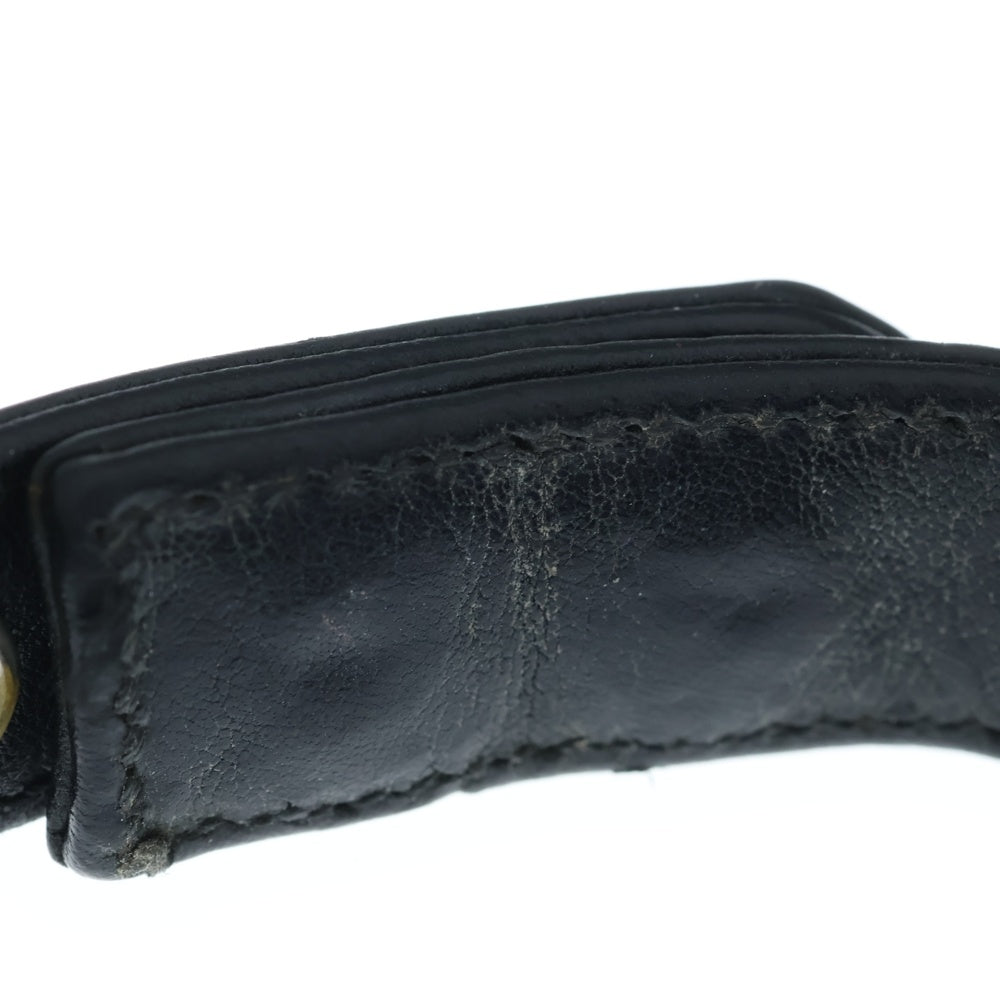 CHROME HEARTS(クロムハーツ) 3BTN 2SNP マルチ 3ボタン 2スナップ レザーブレスレット ブラック/シルバー