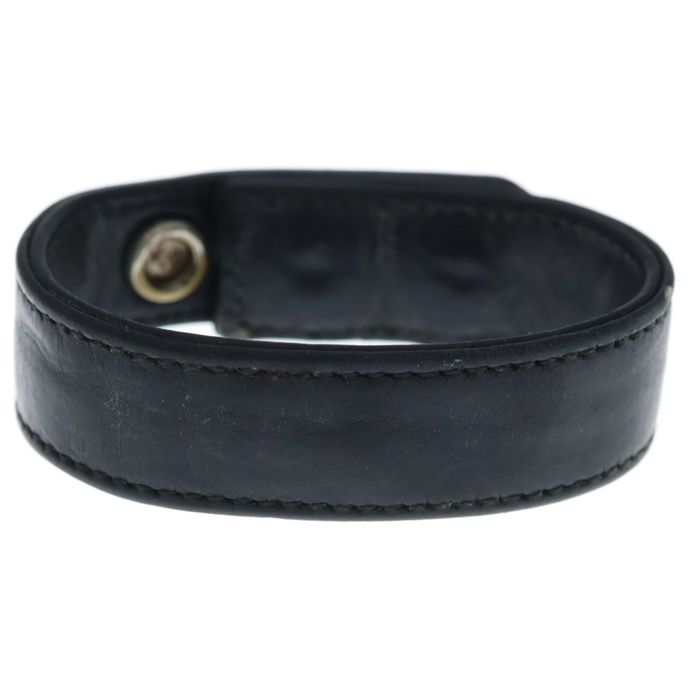 CHROME HEARTS(クロムハーツ) 3BTN 2SNP マルチ 3ボタン 2スナップ レザーブレスレット ブラック/シルバー