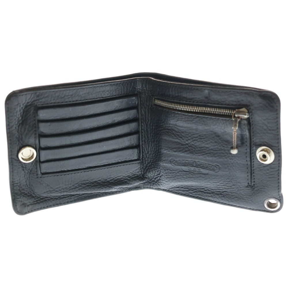 CHROME HEARTS(クロムハーツ) 1SNAP 1スナップ クロス ボールボタン レザーウォレット 財布 ブラック BCA361